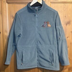 Fleece Jacket with Embroidered Dachshund Dogs, Adults Small